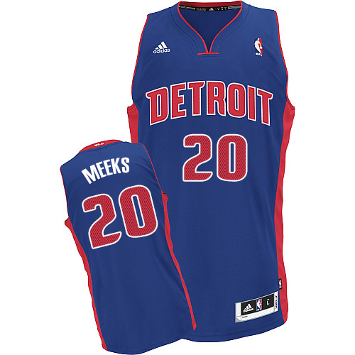 Jodie Meeks Swingman In Royal Blue Adidas NBA Detroit Pistons #20 Men's Road Jersey - Click Image to Close