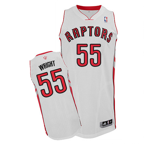 Delon Wright Authentic In White Adidas NBA Toronto Raptors #55 Men's Home Jersey - Click Image to Close