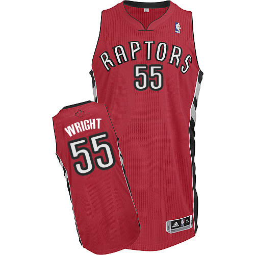 Delon Wright Authentic In Red Adidas NBA Toronto Raptors #55 Men's Road Jersey - Click Image to Close
