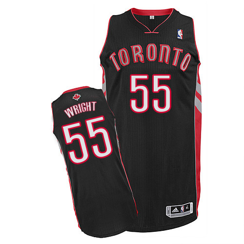 Delon Wright Authentic In Black Adidas NBA Toronto Raptors #55 Men's Alternate Jersey - Click Image to Close