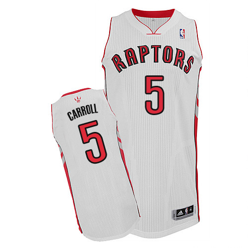 DeMarre Carroll Authentic In White Adidas NBA Toronto Raptors #5 Men's Home Jersey - Click Image to Close