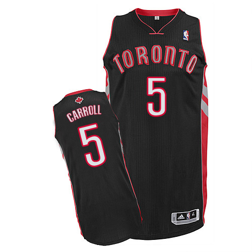 DeMarre Carroll Authentic In Black Adidas NBA Toronto Raptors #5 Men's Alternate Jersey