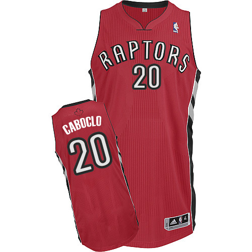 Bruno Caboclo Authentic In Red Adidas NBA Toronto Raptors #20 Men's Road Jersey - Click Image to Close