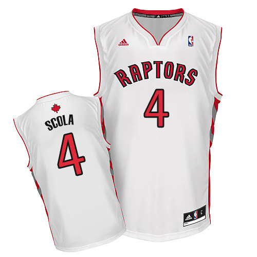 Luis Scola Swingman In White Adidas NBA Toronto Raptors #4 Men's Home Jersey
