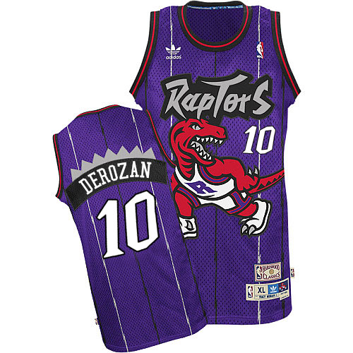DeMar DeRozan Swingman In Purple Adidas NBA Toronto Raptors Hardwood Classics #10 Men's Jersey