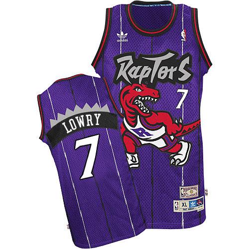 Kyle Lowry Authentic In Purple Adidas NBA Toronto Raptors Hardwood Classics #7 Men's Jersey - Click Image to Close