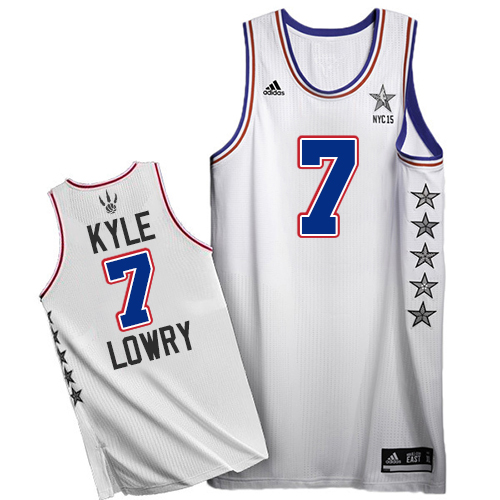 Kyle Lowry Authentic In White Adidas NBA Toronto Raptors 2015 All Star #7 Men's Jersey