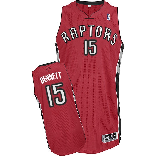 Anthony Bennett Authentic In Red Adidas NBA Toronto Raptors #15 Men's Road Jersey - Click Image to Close