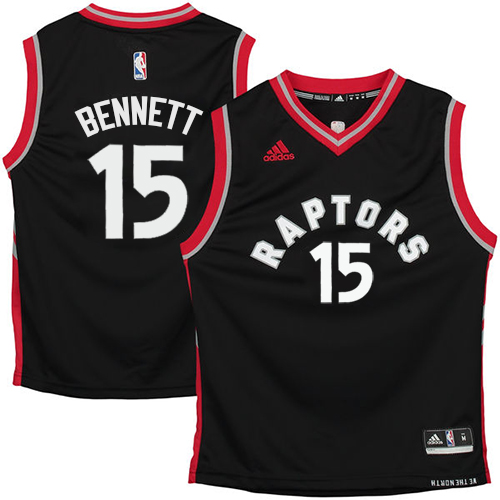 Anthony Bennett Authentic In Black Adidas NBA Toronto Raptors #15 Men's Jersey