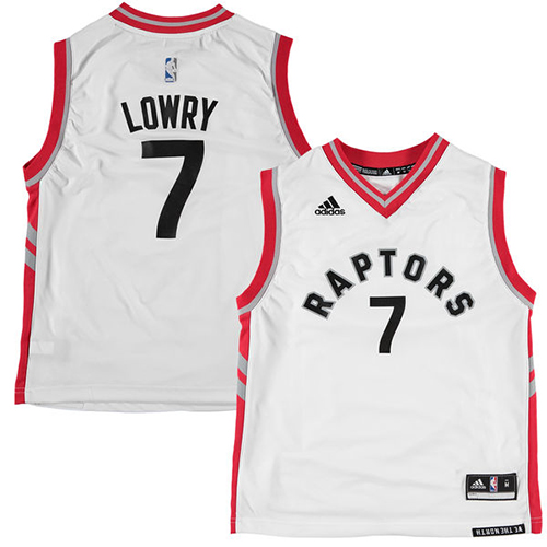 Kyle Lowry Authentic In White Adidas NBA Toronto Raptors #7 Men's Jersey - Click Image to Close
