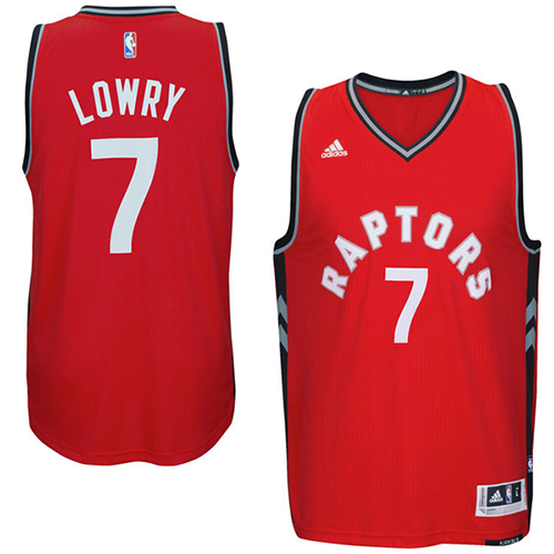 Kyle Lowry Authentic In Red Adidas NBA Toronto Raptors climacool #7 Men's Jersey