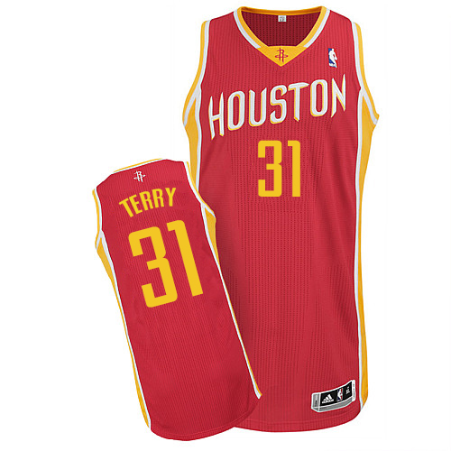 Jason Terry Authentic In Red Adidas NBA Houston Rockets #31 Men's Alternate Jersey - Click Image to Close
