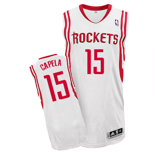 Clint Capela Authentic In White Adidas NBA Houston Rockets #15 Men's Home Jersey - Click Image to Close