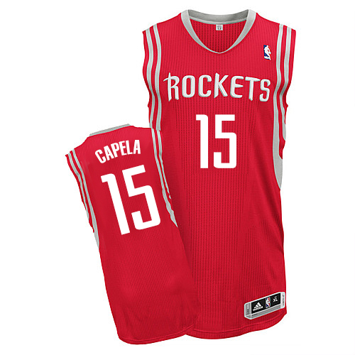 Clint Capela Authentic In Red Adidas NBA Houston Rockets #15 Men's Road Jersey
