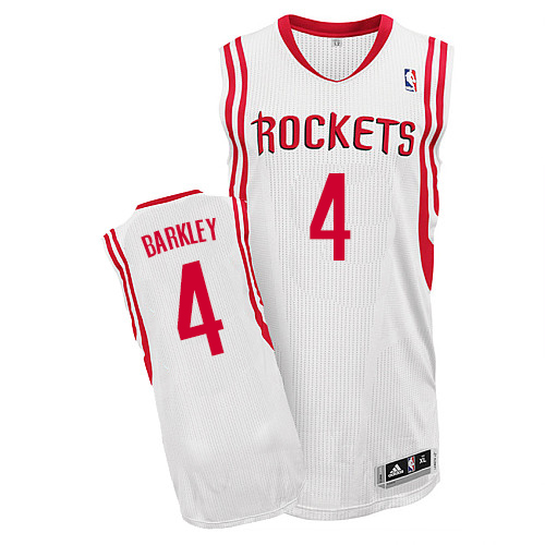 Charles Barkley Authentic In White Adidas NBA Houston Rockets #4 Men's Home Jersey