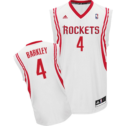 Charles Barkley Swingman In White Adidas NBA Houston Rockets #4 Men's Home Jersey