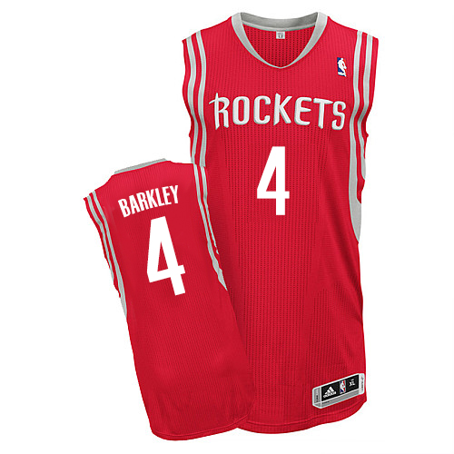 Charles Barkley Authentic In Red Adidas NBA Houston Rockets #4 Men's Road Jersey - Click Image to Close
