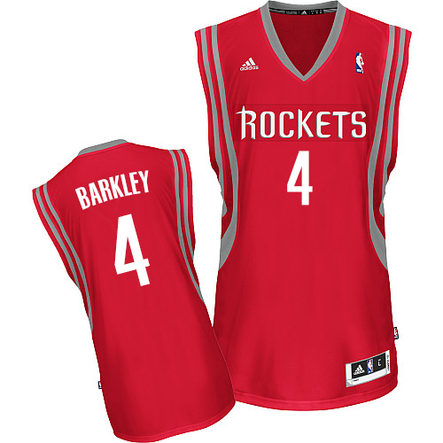 Charles Barkley Swingman In Red Adidas NBA Houston Rockets #4 Men's Road Jersey - Click Image to Close