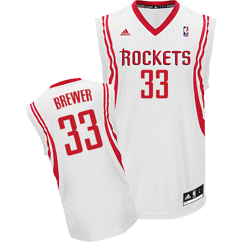 Corey Brewer Swingman In White Adidas NBA Houston Rockets #33 Men's Home Jersey - Click Image to Close