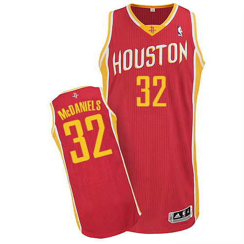 KJ McDaniels Authentic In Red Adidas NBA Houston Rockets #32 Men's Alternate Jersey - Click Image to Close