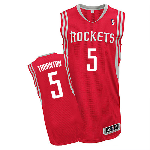 Marcus Thornton Authentic In Red Adidas NBA Houston Rockets #5 Men's Road Jersey - Click Image to Close