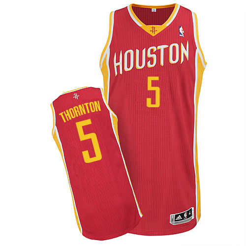 Marcus Thornton Authentic In Red Adidas NBA Houston Rockets #5 Men's Alternate Jersey - Click Image to Close