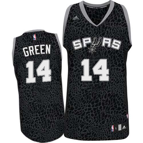 Danny Green Authentic In Black Adidas NBA San Antonio Spurs Crazy Light #14 Men's Jersey