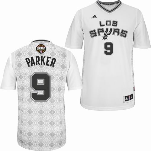 Tony Parker Authentic In White Adidas NBA San Antonio Spurs New Latin Nights #9 Men's Jersey - Click Image to Close