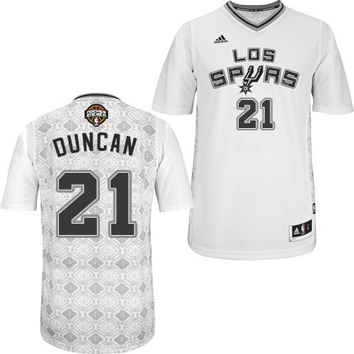 Tim Duncan Authentic In White Adidas NBA San Antonio Spurs New Latin Nights #21 Men's Jersey - Click Image to Close