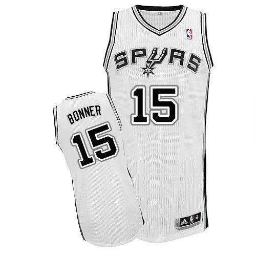 Matt Bonner Authentic In White Adidas NBA San Antonio Spurs #15 Men's Home Jersey - Click Image to Close