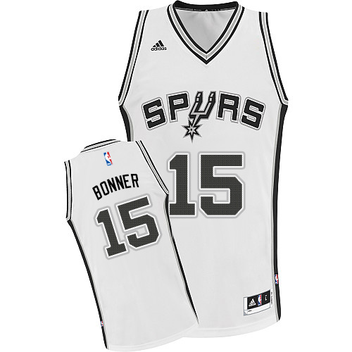 Matt Bonner Swingman In White Adidas NBA San Antonio Spurs #15 Men's Home Jersey - Click Image to Close