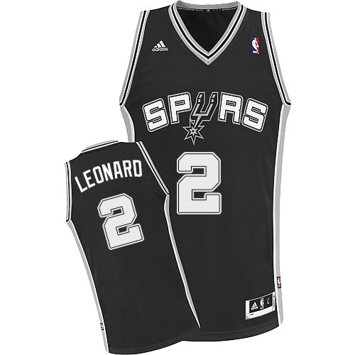 Kawhi Leonard Swingman In Black Adidas NBA San Antonio Spurs #2 Youth Road Jersey - Click Image to Close