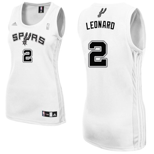 Kawhi Leonard Authentic In White Adidas NBA San Antonio Spurs #2 Women's Home Jersey
