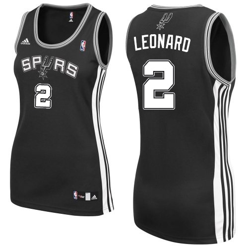 Kawhi Leonard Authentic In Black Adidas NBA San Antonio Spurs #2 Women's Road Jersey - Click Image to Close