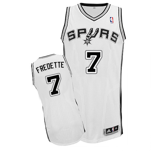 Jimmer Fredette Authentic In White Adidas NBA San Antonio Spurs #7 Men's Home Jersey - Click Image to Close