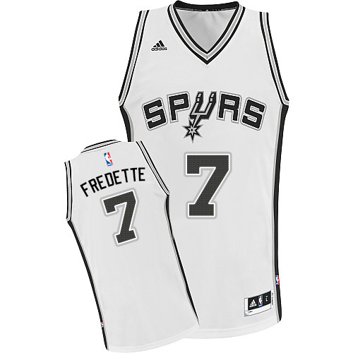 Jimmer Fredette Swingman In White Adidas NBA San Antonio Spurs #7 Men's Home Jersey - Click Image to Close