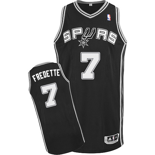 Jimmer Fredette Authentic In Black Adidas NBA San Antonio Spurs #7 Men's Road Jersey