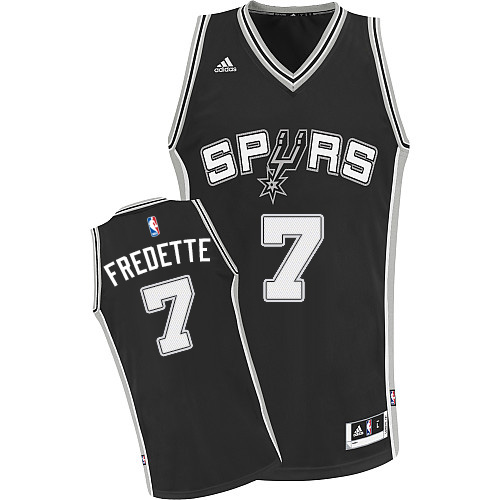 Jimmer Fredette Swingman In Black Adidas NBA San Antonio Spurs #7 Men's Road Jersey