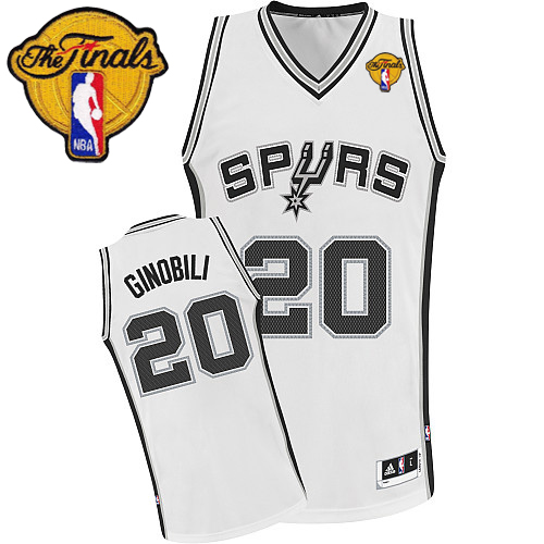 Manu Ginobili Authentic In White Adidas NBA Finals San Antonio Spurs #20 Youth Home Jersey