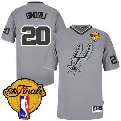 Manu Ginobili Authentic In Grey Adidas NBA Finals San Antonio Spurs 2013 Christmas Day #20 Men's Jersey - Click Image to Close