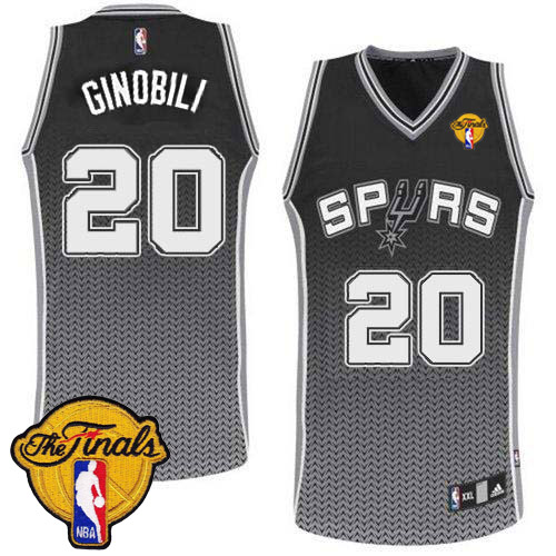 Manu Ginobili Authentic In Black Adidas NBA Finals San Antonio Spurs Resonate Fashion #20 Men's Jersey