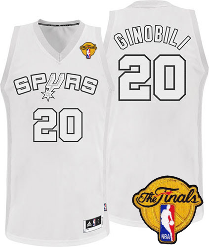 Manu Ginobili Authentic In White Adidas NBA Finals San Antonio Spurs Winter On-Court #20 Men's Jersey - Click Image to Close
