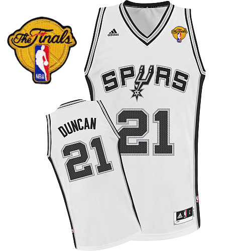 Tim Duncan Swingman In White Adidas NBA Finals San Antonio Spurs #21 Youth Home Jersey - Click Image to Close
