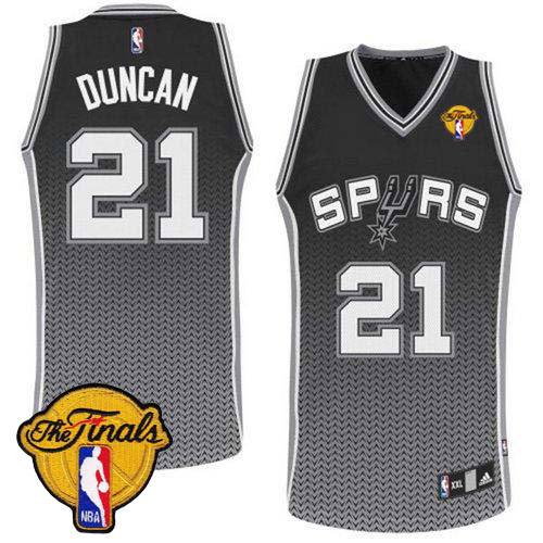 Tim Duncan Authentic In Black Adidas NBA Finals San Antonio Spurs Resonate Fashion #21 Men's Jersey