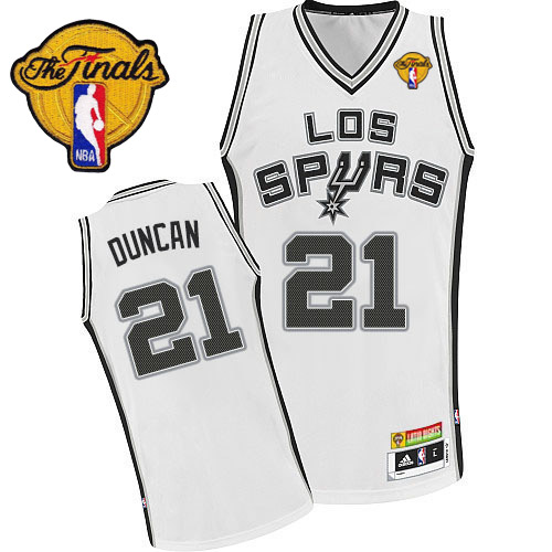 Tim Duncan Authentic In White Adidas NBA Finals San Antonio Spurs ABA Hardwood Classic #21 Men's Jersey