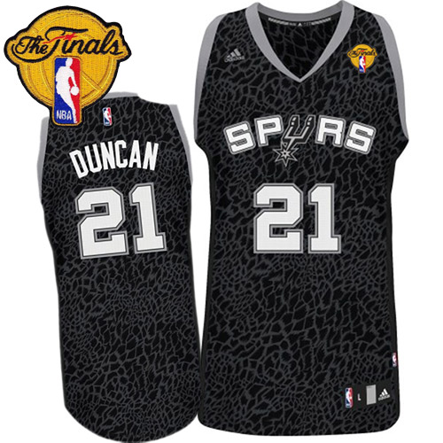 Tim Duncan Swingman In Black Adidas NBA Finals San Antonio Spurs Crazy Light #21 Men's Jersey
