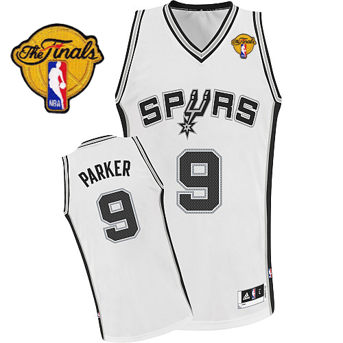 Tony Parker Authentic In White Adidas NBA Finals San Antonio Spurs #9 Men's Home Jersey