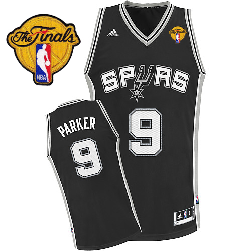 Tony Parker Swingman In Black Adidas NBA Finals San Antonio Spurs #9 Men's Road Jersey