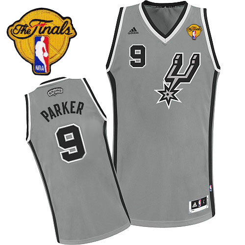 Tony Parker Swingman In Silver Grey Adidas NBA Finals San Antonio Spurs #9 Men's Alternate Jersey
