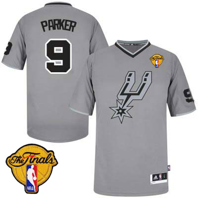 Tony Parker Authentic In Grey Adidas NBA Finals San Antonio Spurs 2013 Christmas Day #9 Men's Jersey